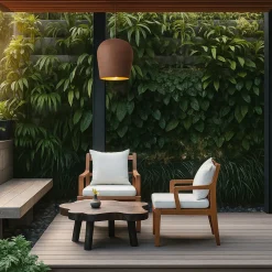 Lampadari Moderni-Selezionato da Mazzolaluce Lampadario in cemento arenaria rosso per esterno ip55 29cm