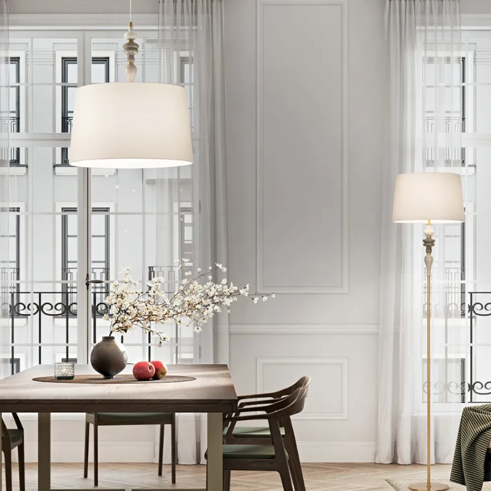 Lampadari Moderni-Perenz Illuminazione Lampadario in ceramica con paralume per soggiorno abaco perenz
