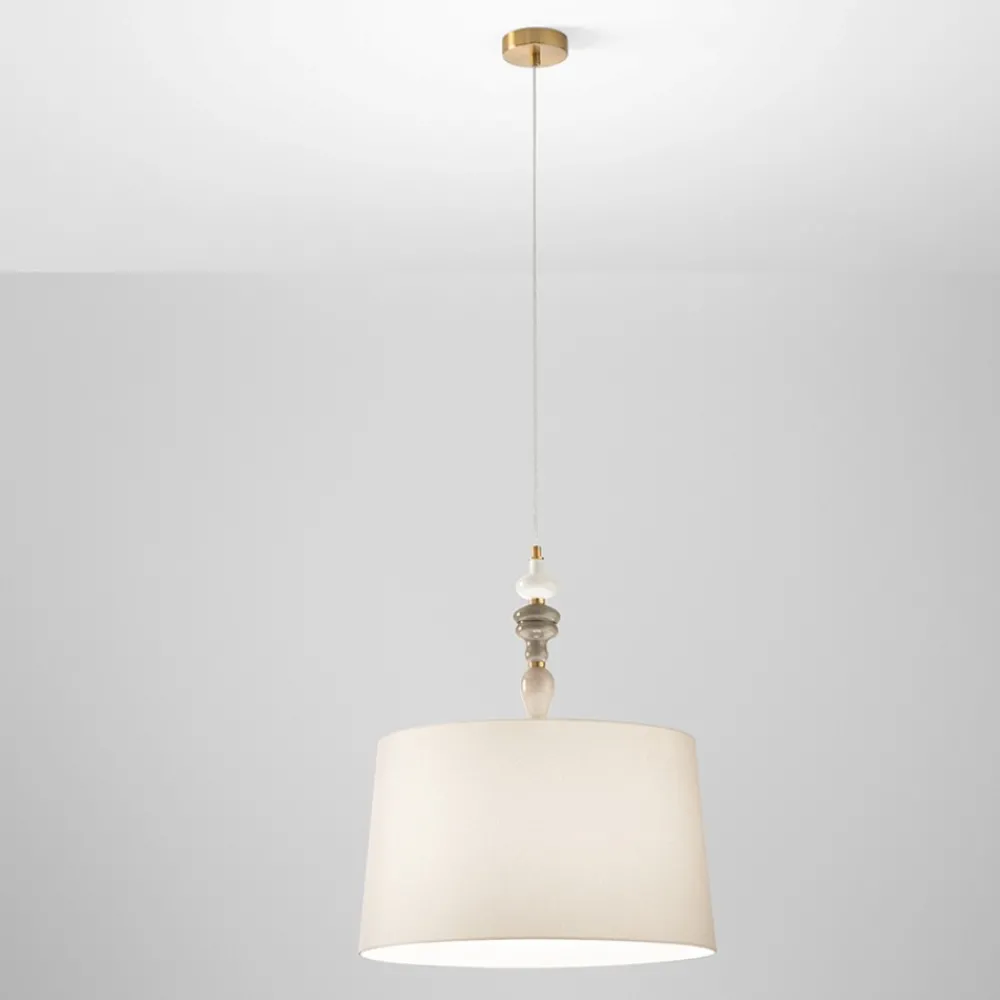 Lampadari Moderni-Perenz Illuminazione Lampadario in ceramica con paralume per soggiorno abaco perenz