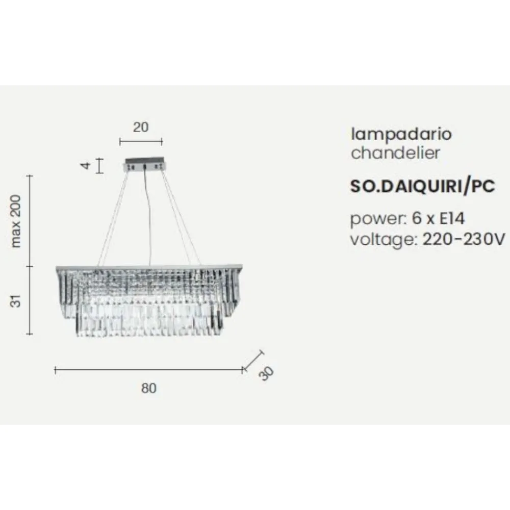 Lampadari Moderni-Ondaluce Lampadario in cristallo molato so daiquiri pc