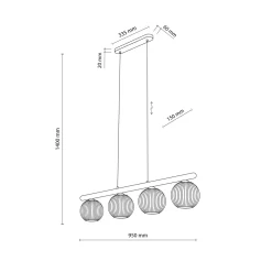 Lampadari Cucina-Selezionato da Mazzolaluce Lampadario in legno e vetro per tavolo da cucina