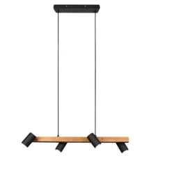 Lampadari Cucina-Selezionato da Mazzolaluce Lampadario in legno luci orientabili nero per cucina