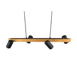 Lampadari Cucina-Selezionato da Mazzolaluce Lampadario in legno luci orientabili nero per cucina