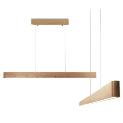 Lampadari Moderni-Selezionato da Mazzolaluce Lampadario in legno naturale led 15w 3000k per tavolo da soggiorno
