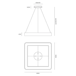 Lampadari Moderni-Vivida International Lampadario inner-s 80 sabbia led 80w 3000k 4000k dimmerabile vivida