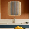 Lampadari Cucina-Selezionato da Mazzolaluce Lampadario in rattan corda naturale blu per cucina