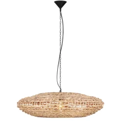 Lampadari Moderni-Selezionato da Mazzolaluce Lampadario in rattan e giacinto per soggiorno salotto