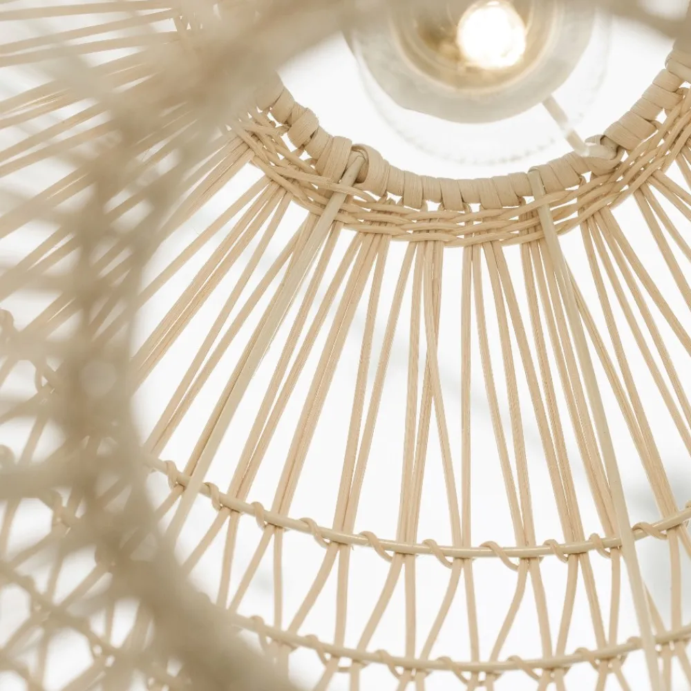 Lampadario Camera Da Letto-Selezionato da Mazzolaluce Lampadario in rattan naturale 30 cm per camera da letto etnica