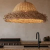 Lampadari Cucina-Selezionato da Mazzolaluce Lampadario in rattan per cucina cupola alga marina
