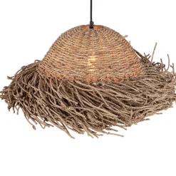 Lampadari Cucina-Selezionato da Mazzolaluce Lampadario in rattan per cucina cupola alga marina