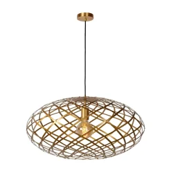 Lampadari Moderni-Selezionato da Mazzolaluce Lampadario intreccio oro in metallo per sala da pranzo