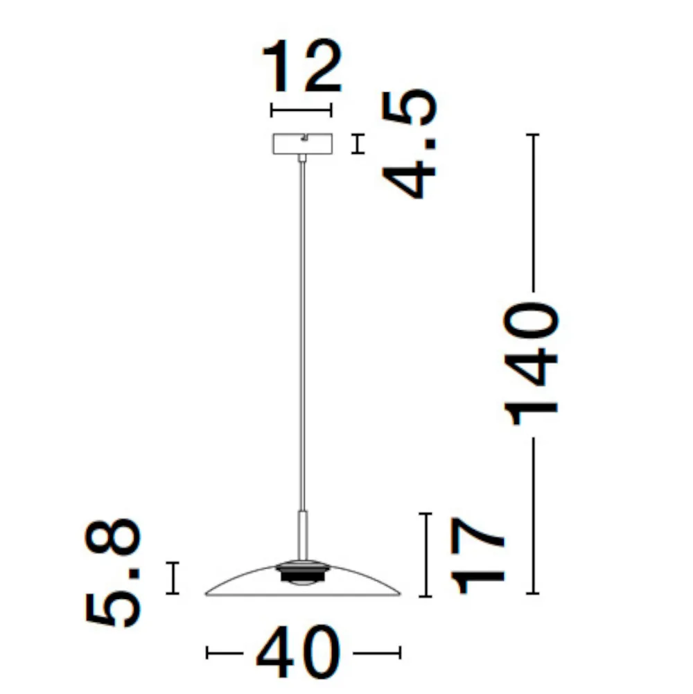Lampadari Cucina-Selezionato da Mazzolaluce Lampadario in vetro fume led 12w 3000k 40 cm per cucina moderna