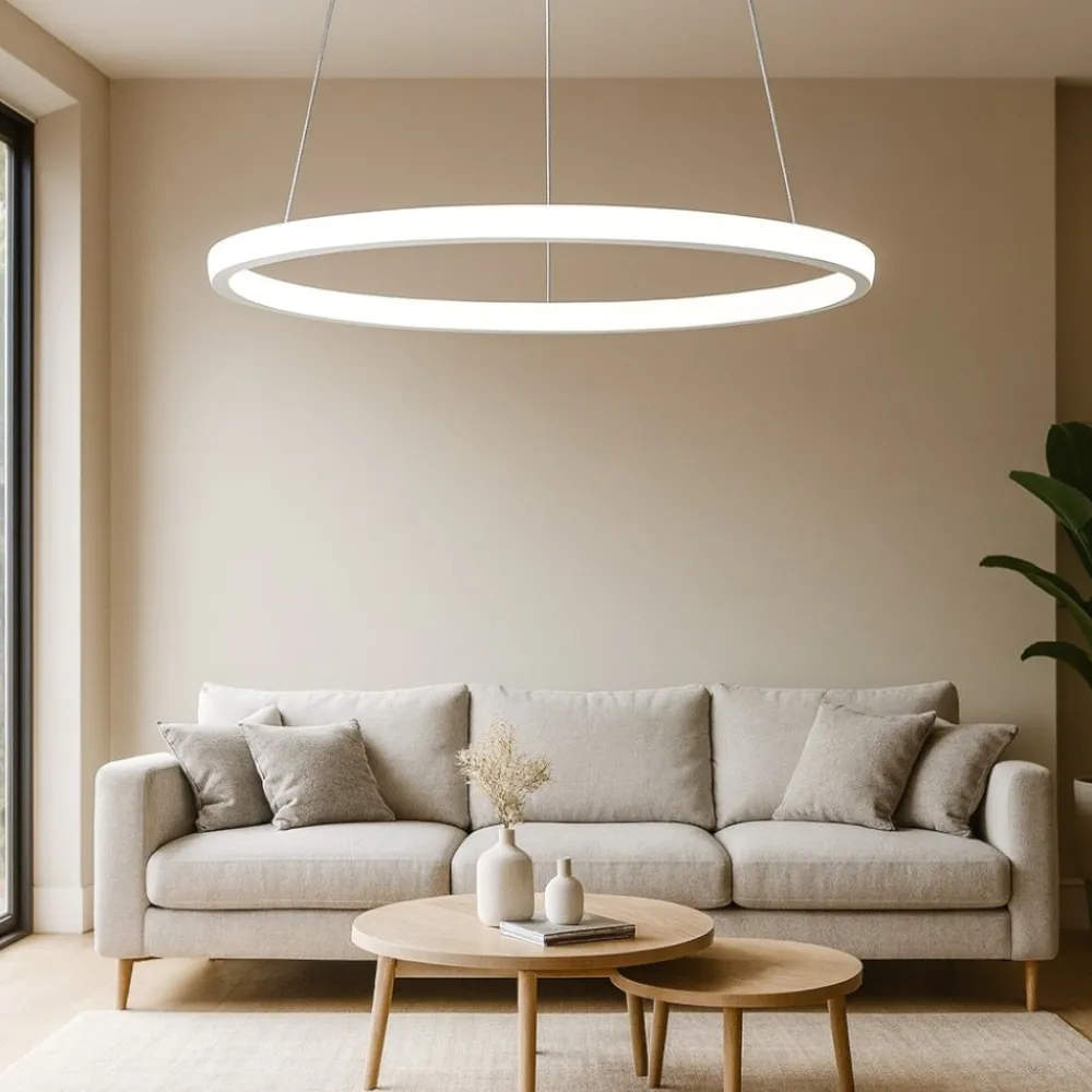 Lampadari Moderni-Gea Luce Lampadario iole s1 bianco cerchio led 28w 3000k