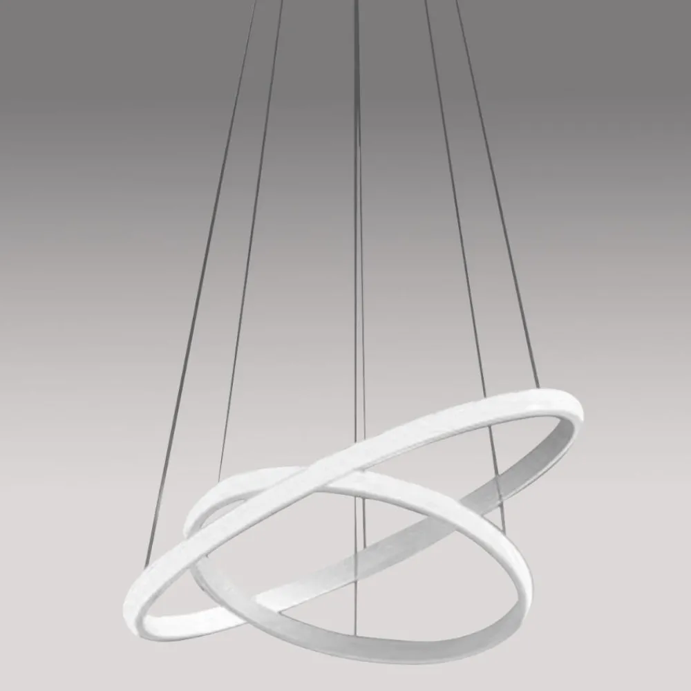 Lampadari Moderni-Gea Luce Lampadario iole s2 bianco cerchi led 40w 3000k