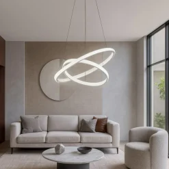 Lampadari Moderni-Gea Luce Lampadario iole s2 bianco cerchi led 40w 3000k