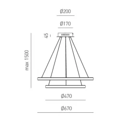 Lampadari Moderni-Gea Luce Lampadario iole s2 bianco cerchi led 40w 3000k