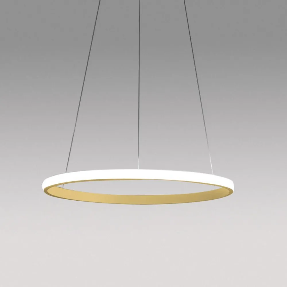 Lampadari Moderni-Gea Luce Lampadario iole s1 oro cerchio led 28w 3000k moderno