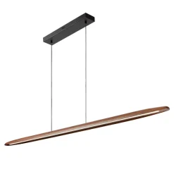 Lampadari Moderni-Selezionato da Mazzolaluce Lampadario japandi a sospensione in legno per sala da pranzo