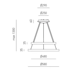 Lampadari Moderni-Gea Luce Lampadario krizia s2 bianco moderno 2 cerchi led