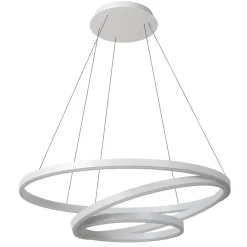 Lampadari Moderni-Selezionato da Mazzolaluce Lampadario led anelli bianco design moderno per soggiorno