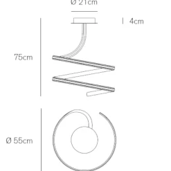 Lampadari Moderni-Vivida International Lampadario led bianco 48w 4000k vivida ribbon design