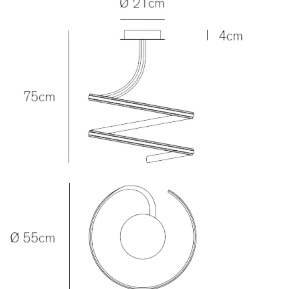 Lampadari Moderni-Vivida International Lampadario led bianco 48w 4000k vivida ribbon design