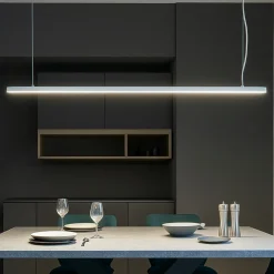 Lampadari Moderni-Perenz Illuminazione Lampadario led biemissione bianco link perenz per illuminazione tavolo