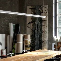 Lampadari Moderni-Perenz Illuminazione Lampadario led biemissione bianco link perenz per illuminazione tavolo