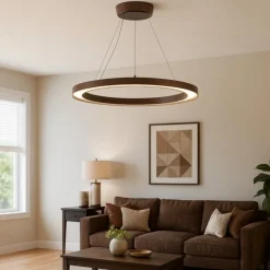 Lampadari Moderni-Linea Light Lampadario led cerchio marrone lira