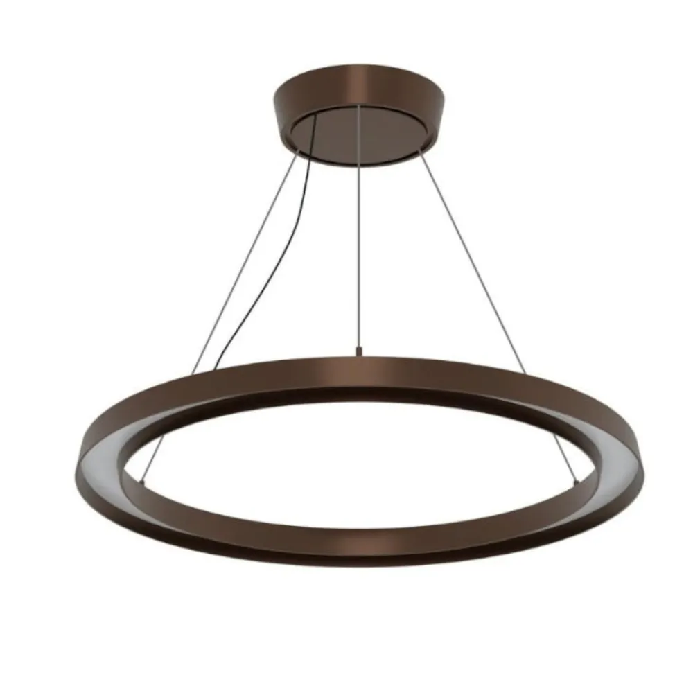 Lampadari Moderni-Linea Light Lampadario led cerchio marrone lira