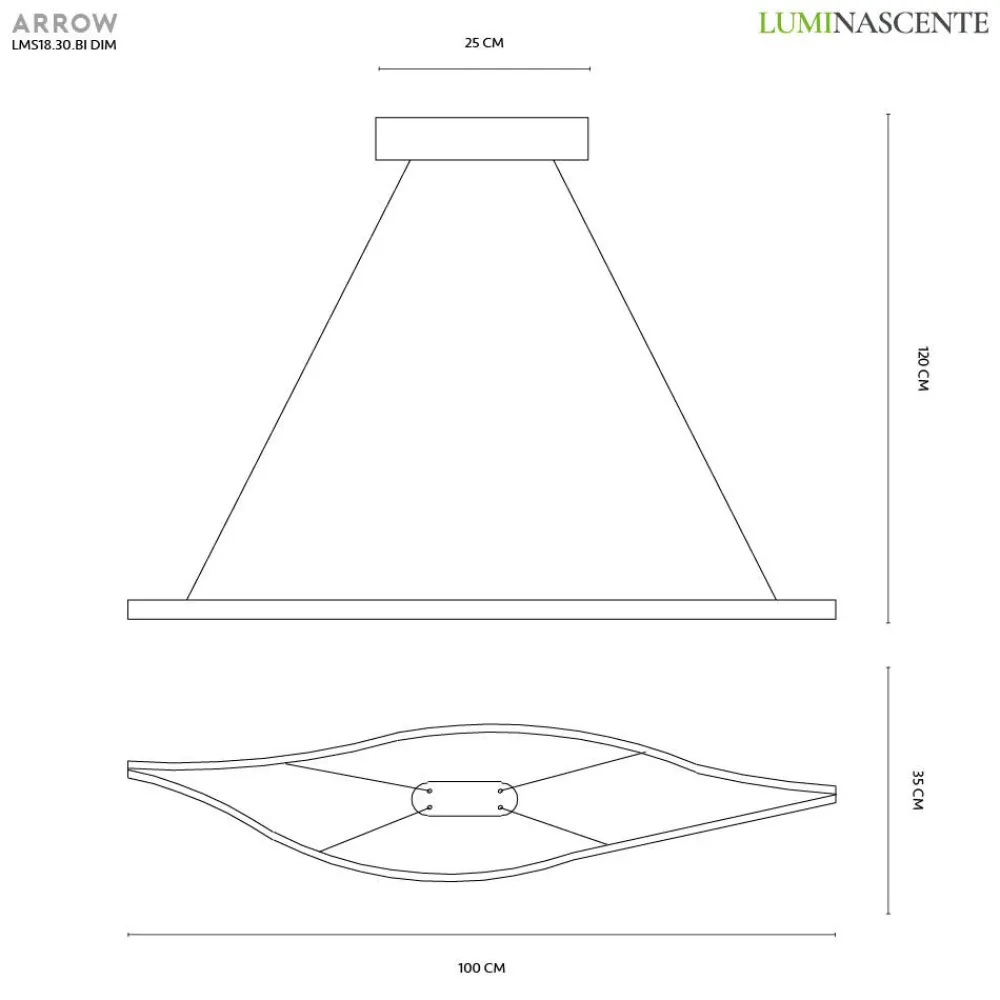 Lampadari Cucina-Vivida International Lampadario led da cucina vivida arrow dimmerabile da 3000k a 6000k