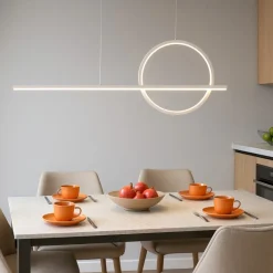 Lampadari Cucina-Selezionato da Mazzolaluce Lampadario led design bianco per cucina moderna 30w 3000k
