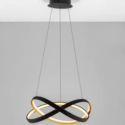 Lampadari Moderni-Selezionato da Mazzolaluce Lampadario led design moderno nero oro per sala da pranzo