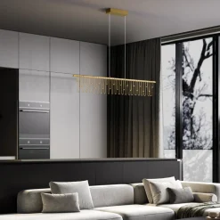 Lampadari Moderni-Selezionato da Mazzolaluce Lampadario led design moderno oro per salotto