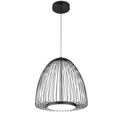 Lampadari Moderni-Selezionato da Mazzolaluce Lampadario led design moderno gabbia di metallo nero per soggiorno