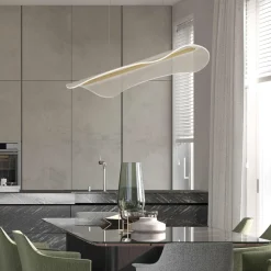 Lampadari Moderni-Selezionato da Mazzolaluce Lampadario led design oro per soggiorno 3000k dimmerabile