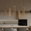 Lampadari Moderni-Selezionato da Mazzolaluce Lampadario led design per tavolo da pranzo vetri ambra
