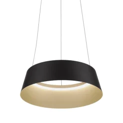 Lampadari Cucina-Selezionato da Mazzolaluce Lampadario led dimmerabile cono rovesciato nero oro per cucina moderna