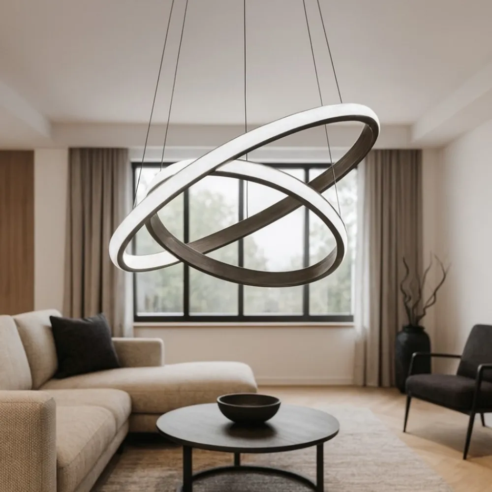 Lampadari Moderni-Gea Luce Lampadario led iole s2 titanio led 40w 3000k