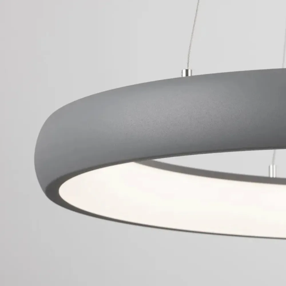 Lampadari Moderni-Selezionato da Mazzolaluce Lampadario led 3000k cerchio grigio 60cm dimmerabile