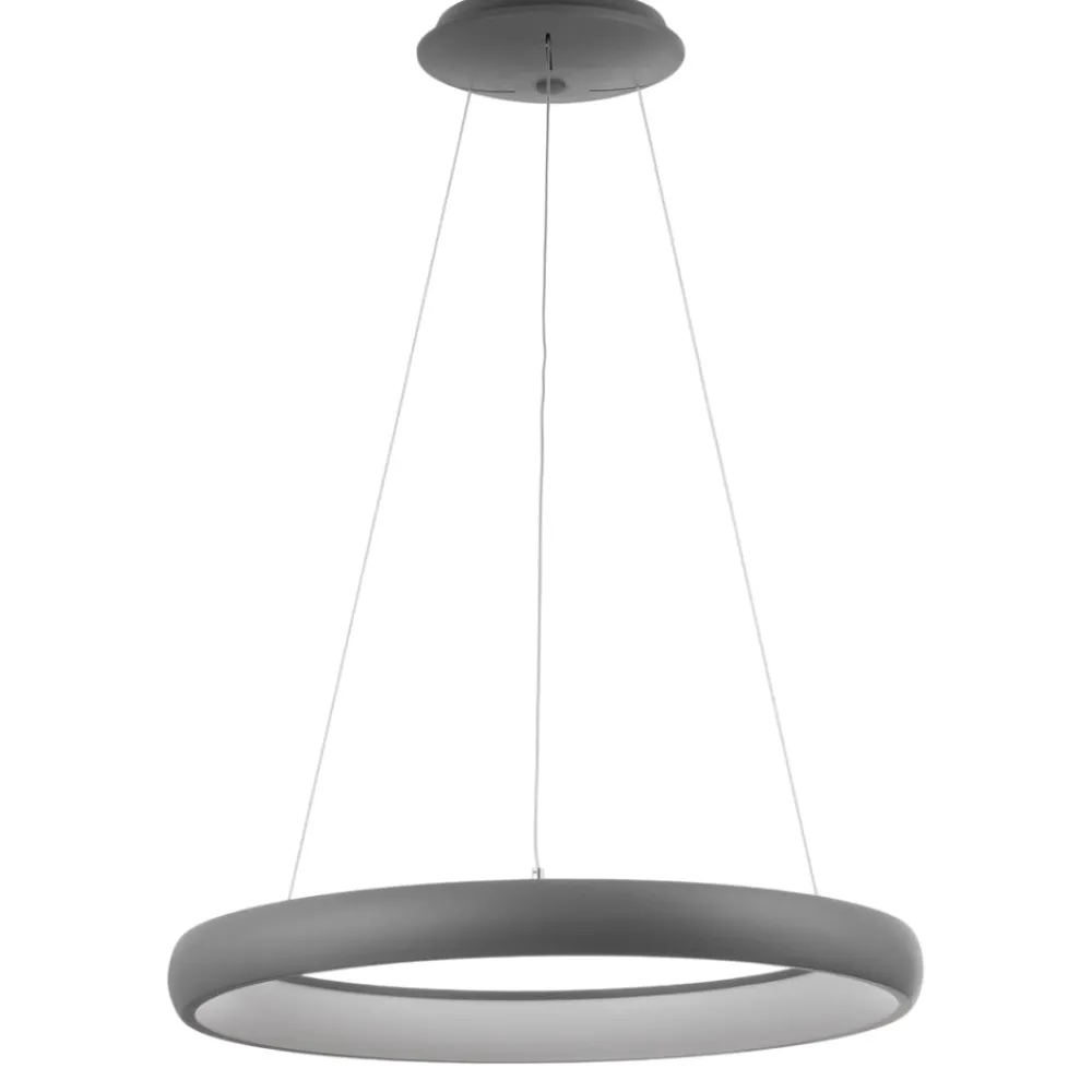 Lampadari Moderni-Selezionato da Mazzolaluce Lampadario led 3000k cerchio grigio 60cm dimmerabile