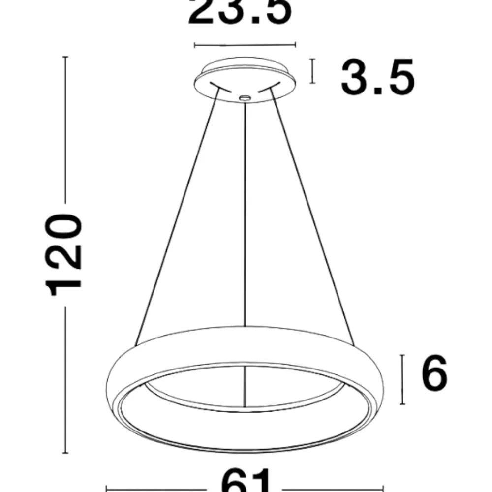 Lampadari Moderni-Selezionato da Mazzolaluce Lampadario led 3000k cerchio grigio 60cm dimmerabile