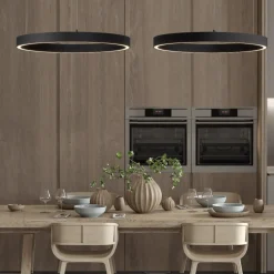 Lampadari Moderni-Selezionato da Mazzolaluce Lampadario led 3000k dimmerabile cerchio 80cm nero