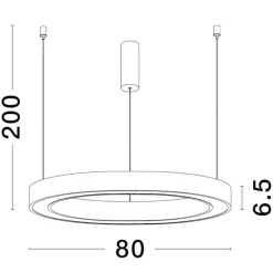 Lampadari Moderni-Selezionato da Mazzolaluce Lampadario led 3000k dimmerabile cerchio 80cm nero