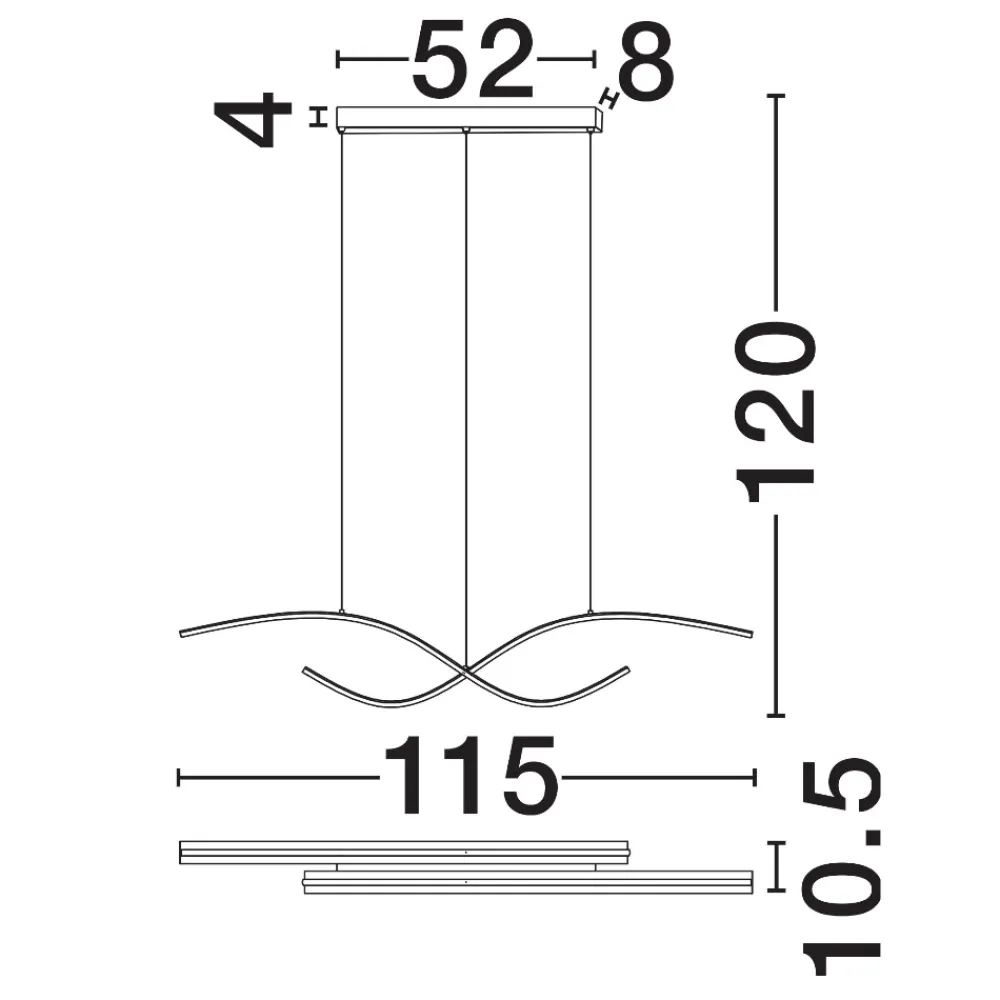 Lampadari Cucina-Selezionato da Mazzolaluce Lampadario led 2700k-3000k-4000k nero design per isola penisola cucina