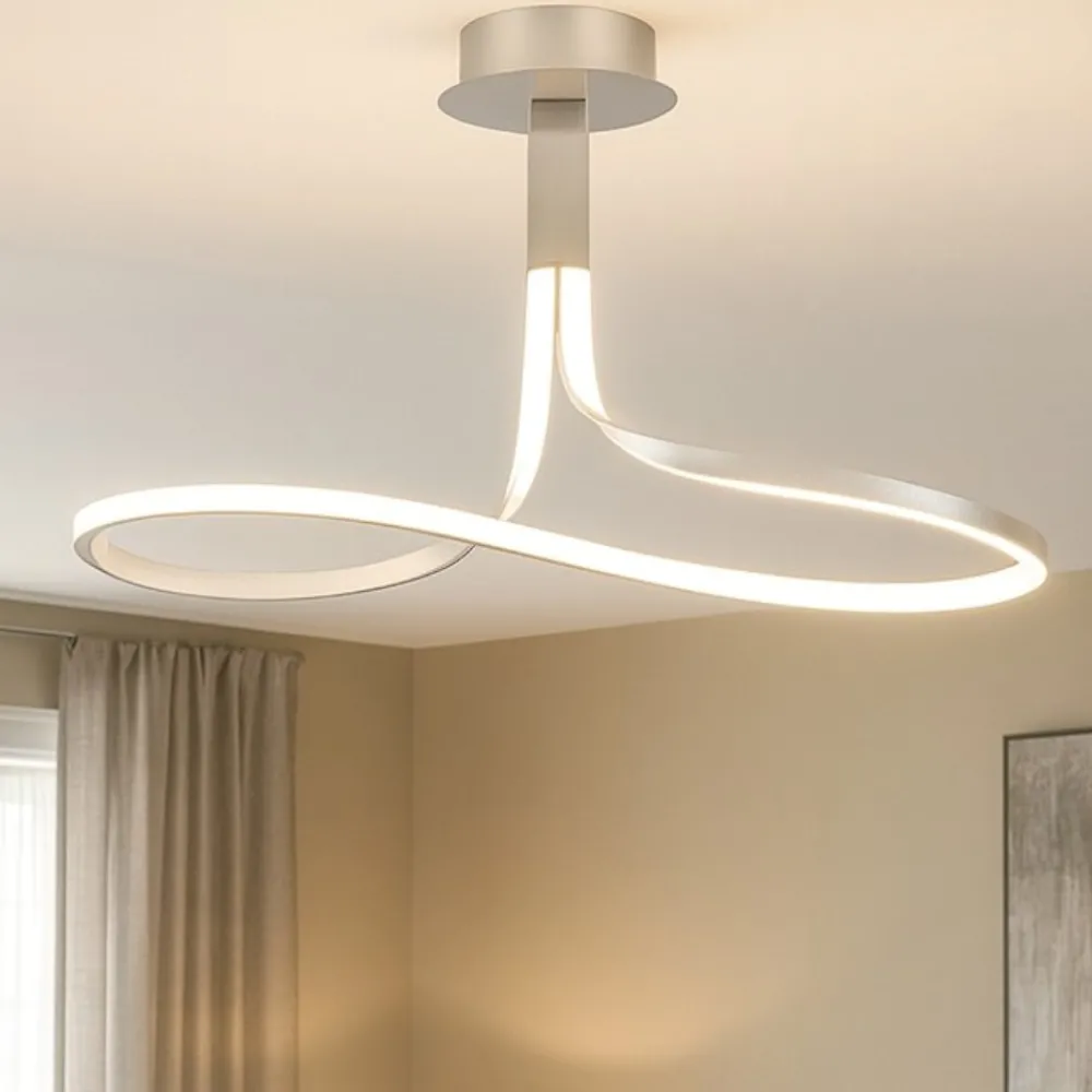 Lampadari Moderni-Selezionato da Mazzolaluce Lampadario led moderno led per soggiorno silver cromo dimmerabile