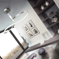 Lampadari Moderni-Selezionato da Mazzolaluce Lampadario led moderno led per soggiorno silver cromo dimmerabile