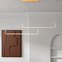 Lampadari Moderni-Selezionato da Mazzolaluce Lampadario led moderno oro design per sala da pranzo