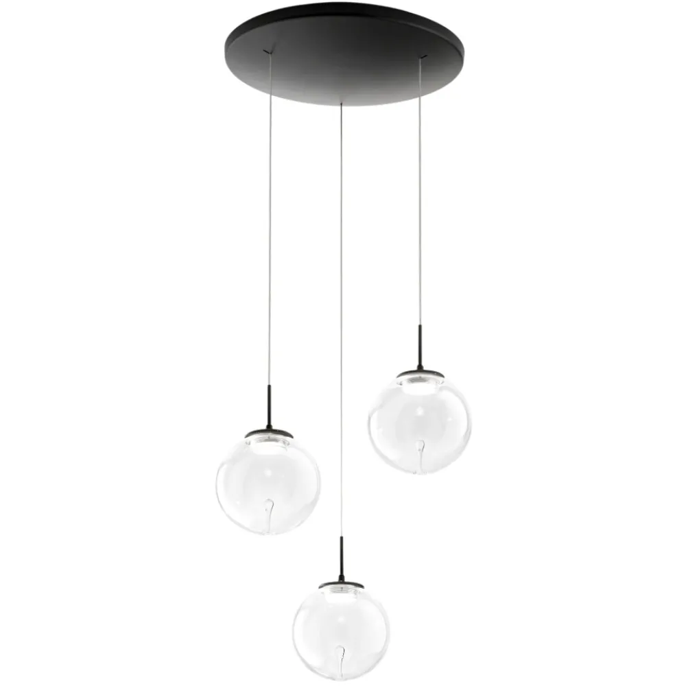 Lampadari Moderni-Fabas Luce Lampadario led moderno 3 sfere trasparenti ariel