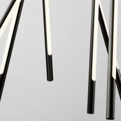Lampadari Moderni-Selezionato da Mazzolaluce Lampadario led nero design moderno 3000k per soggiorno